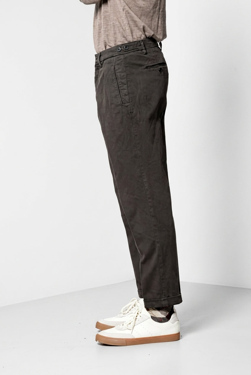 Don Johnson 2 Pinces pantalone chino uomo in bull carrot fit