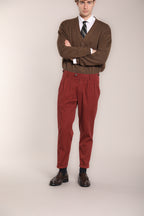 Foto 3 Don Johnson 2 Pinces pantalone chino uomo in bull carrot fit