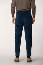Don Johnson 2 Pinces pantalon chino homme en velours 500 raies carrot fit