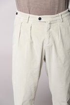 Don Johnson 2 Pinces pantalon chino homme en velours 500 raies carrot fit