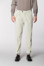 Don Johnson 2 Pinces pantalon chino homme en velours 500 raies carrot fit