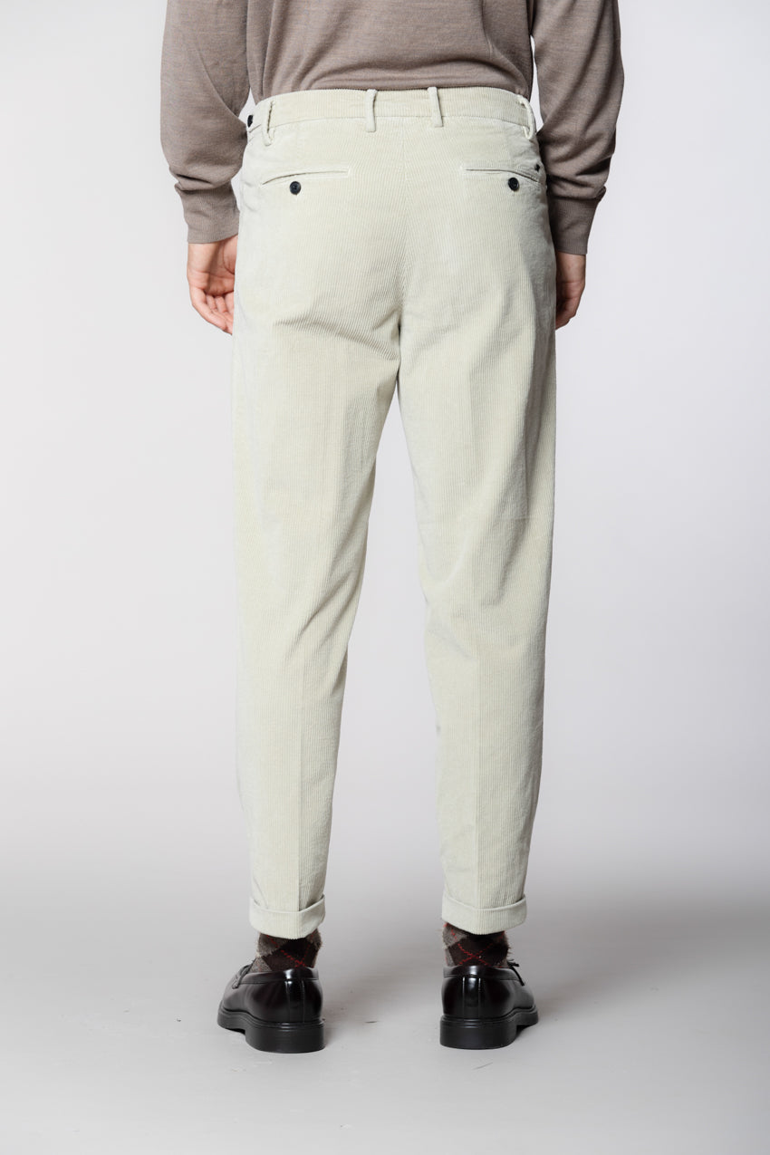 Don Johnson 2 Pinces pantalon chino homme en velours 500 raies carrot fit