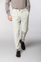 Don Johnson 2 Pinces pantalon chino homme en velours 500 raies carrot fit