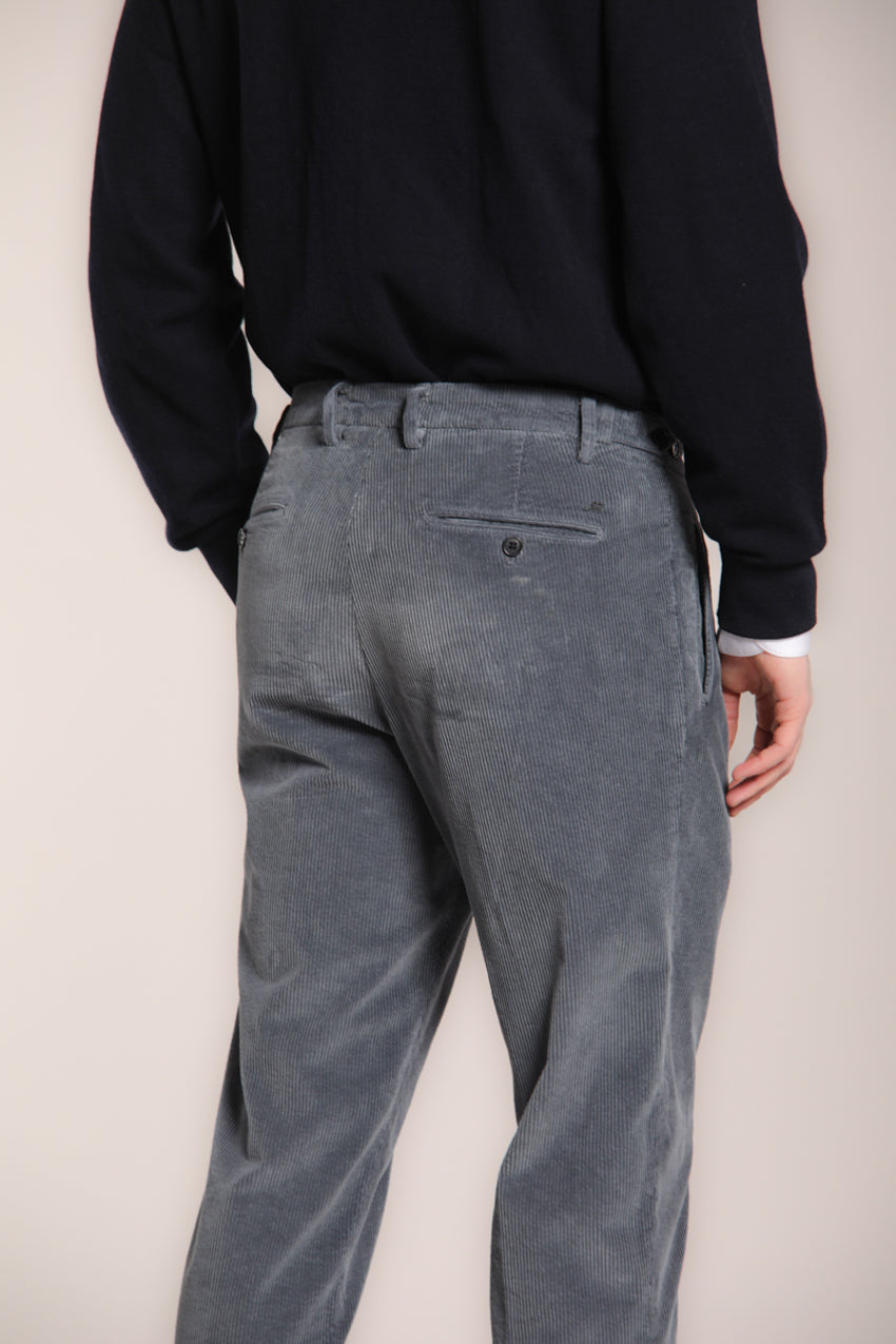 Foto 4 Don Johnson 2 Pinces pantalone chino uomo in velluto 500 righe carrot fit