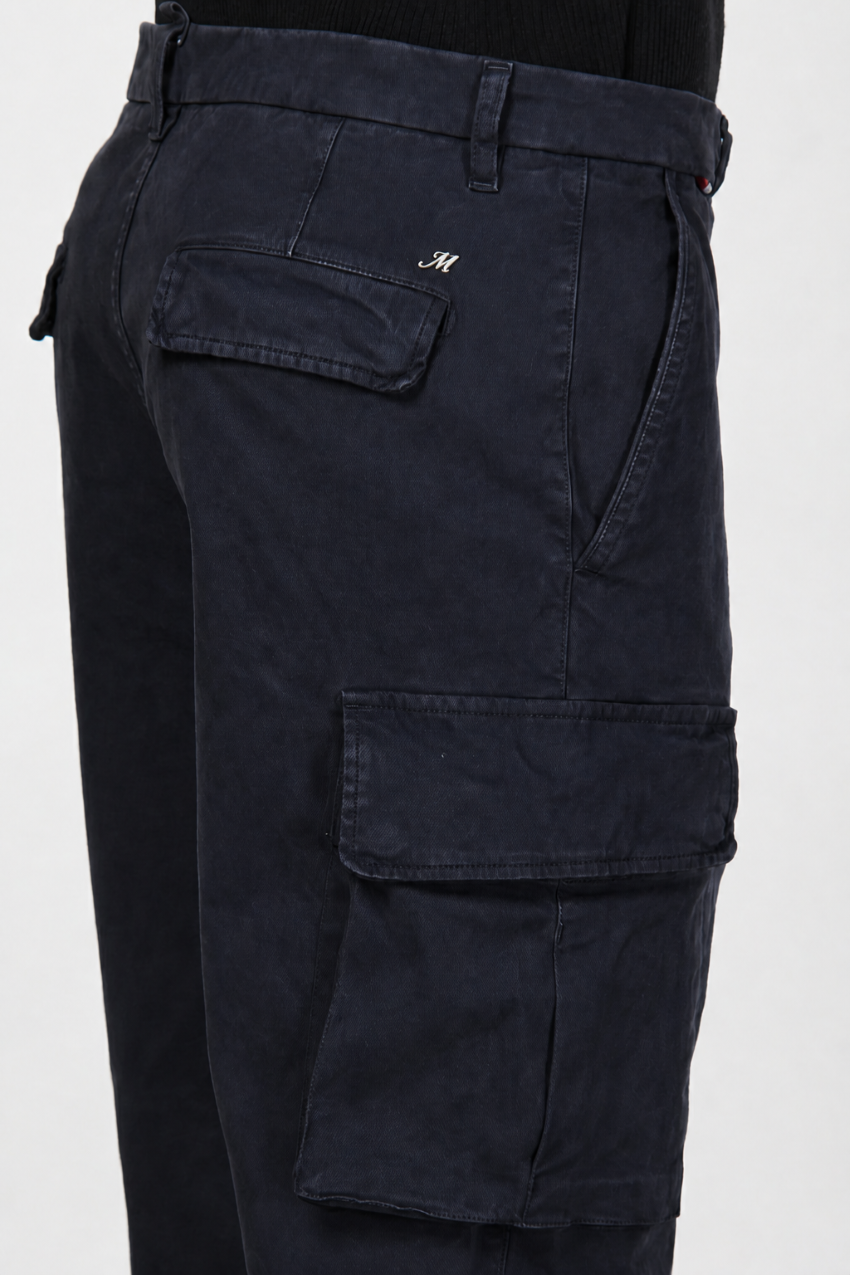 Chile pantalone cargo uomo in gabardina carrot fit