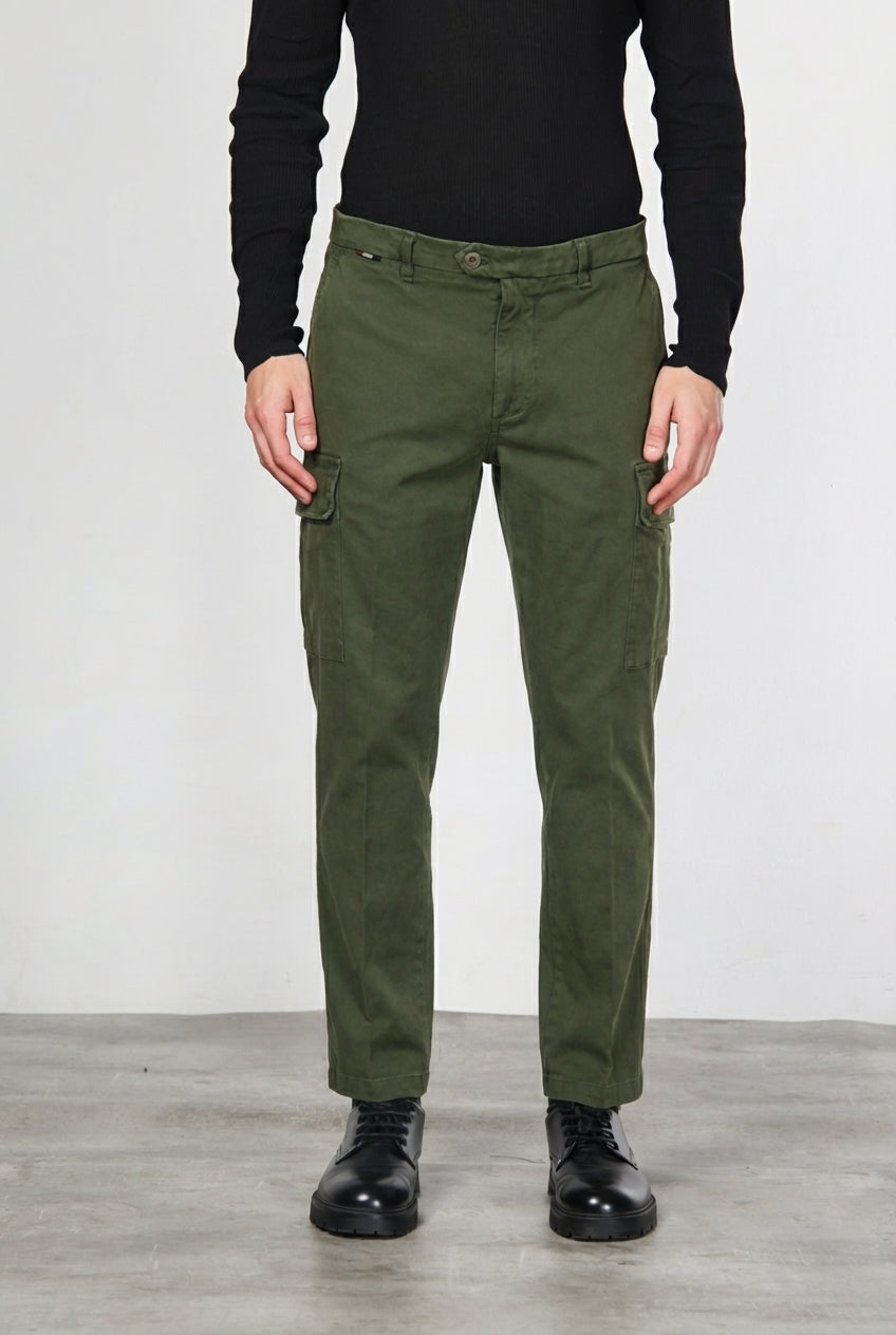 Chile pantalon cargo homme en gabardine carrot fit