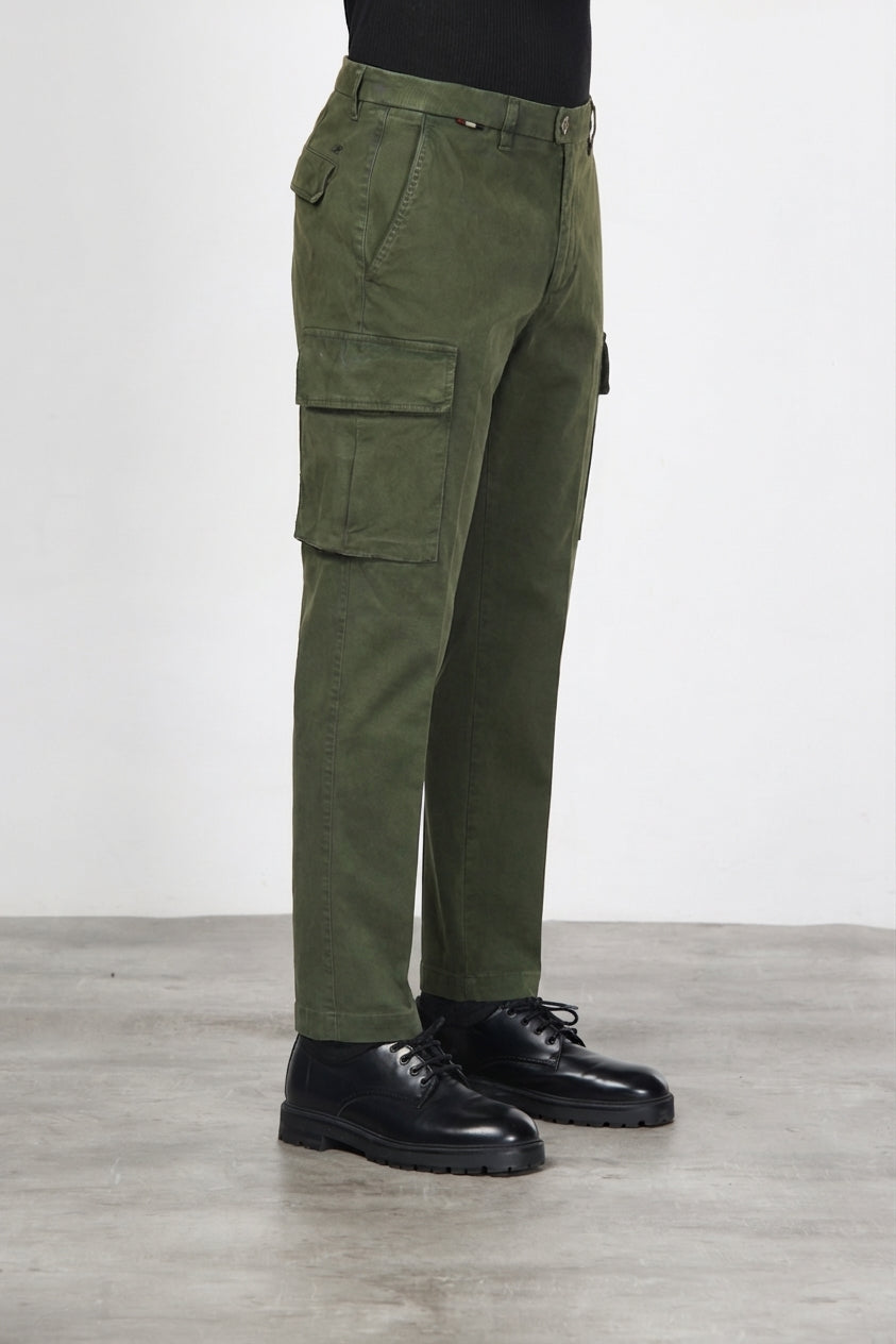 Chile pantalon cargo homme en gabardine carrot fit