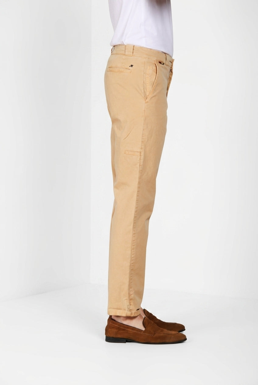 Madison M74 pantalone chino uomo in twill leggero stretch carrot fit