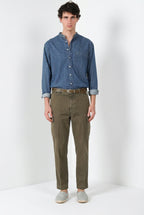 Chile M74 pantalone cargo uomo in panama fiammata relaxed fit ①