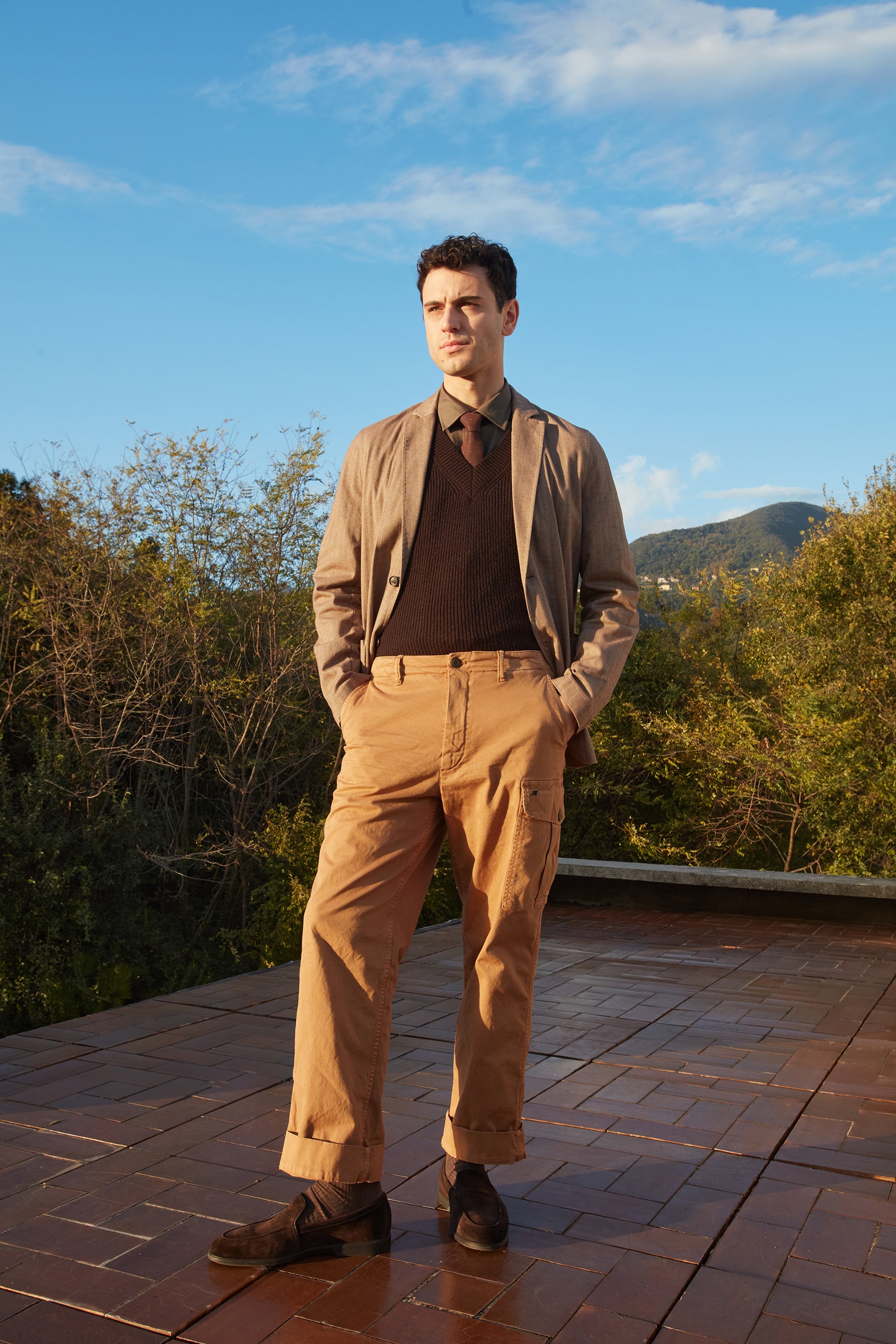 San Juan M74 pantalon cargo homme en gabardine relaxed fit 
