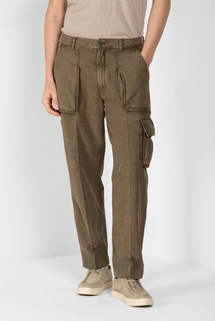 Cuba Work M74 pantalon cargo homme en coton flammé relaxed fit ①