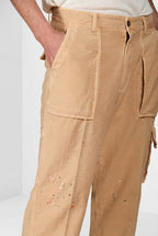 Cuba Work M74 pantalón cargo hombre en algodón flameado relaxed fit ①