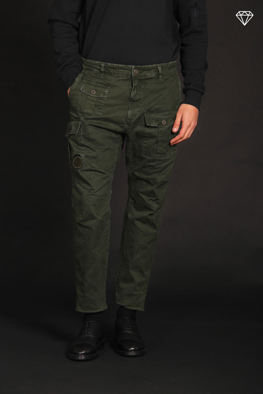 George Coolpocket men's cargo pants in gabardine Logo Limited Edition carrot fit  ①