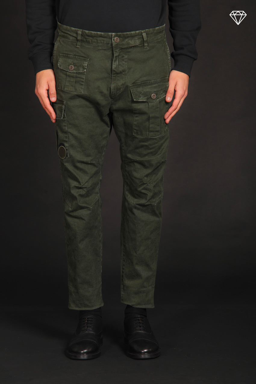 George Coolpocket men's cargo pants in gabardine Logo Limited Edition carrot fit  ①