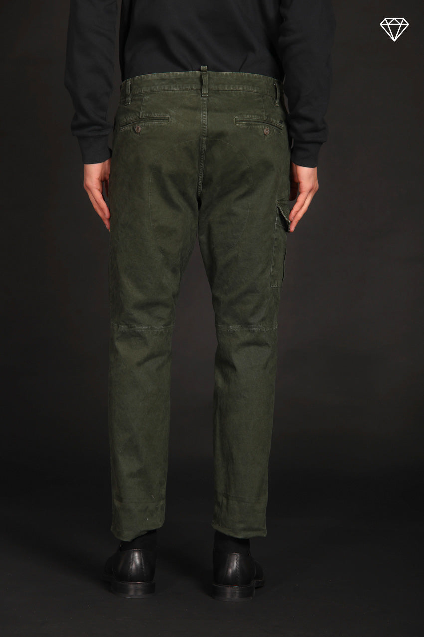 George Coolpocket pantalone cargo uomo in gabardina Logo Limited Edition carrot fit ①