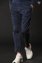 George Coolpocket men's cargo pants in lightweight pima cotton logo edition carrot fit ①