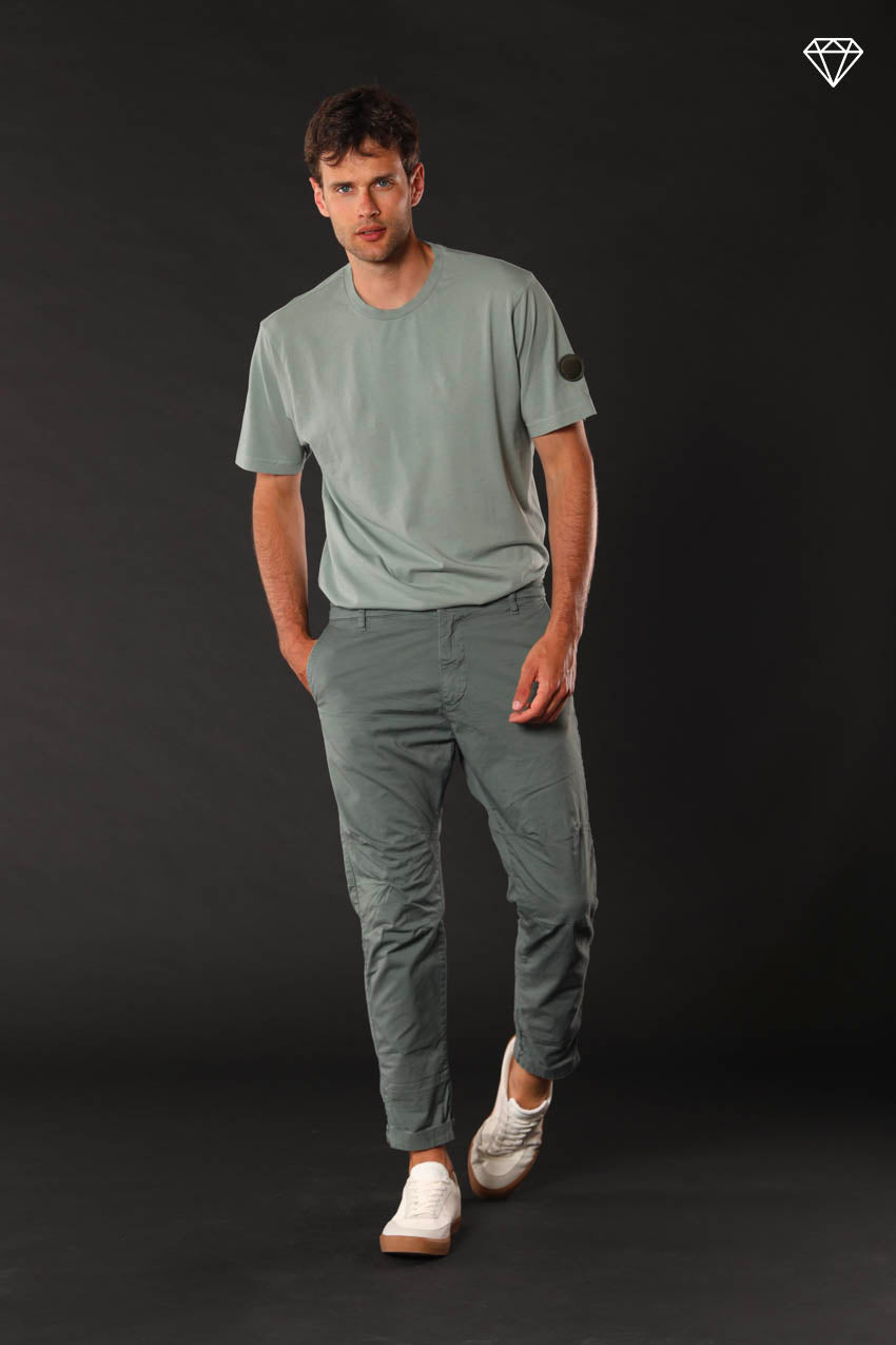 John Coolkhinos pantalon chino homme en satin stretch logo edition carrot fit ①