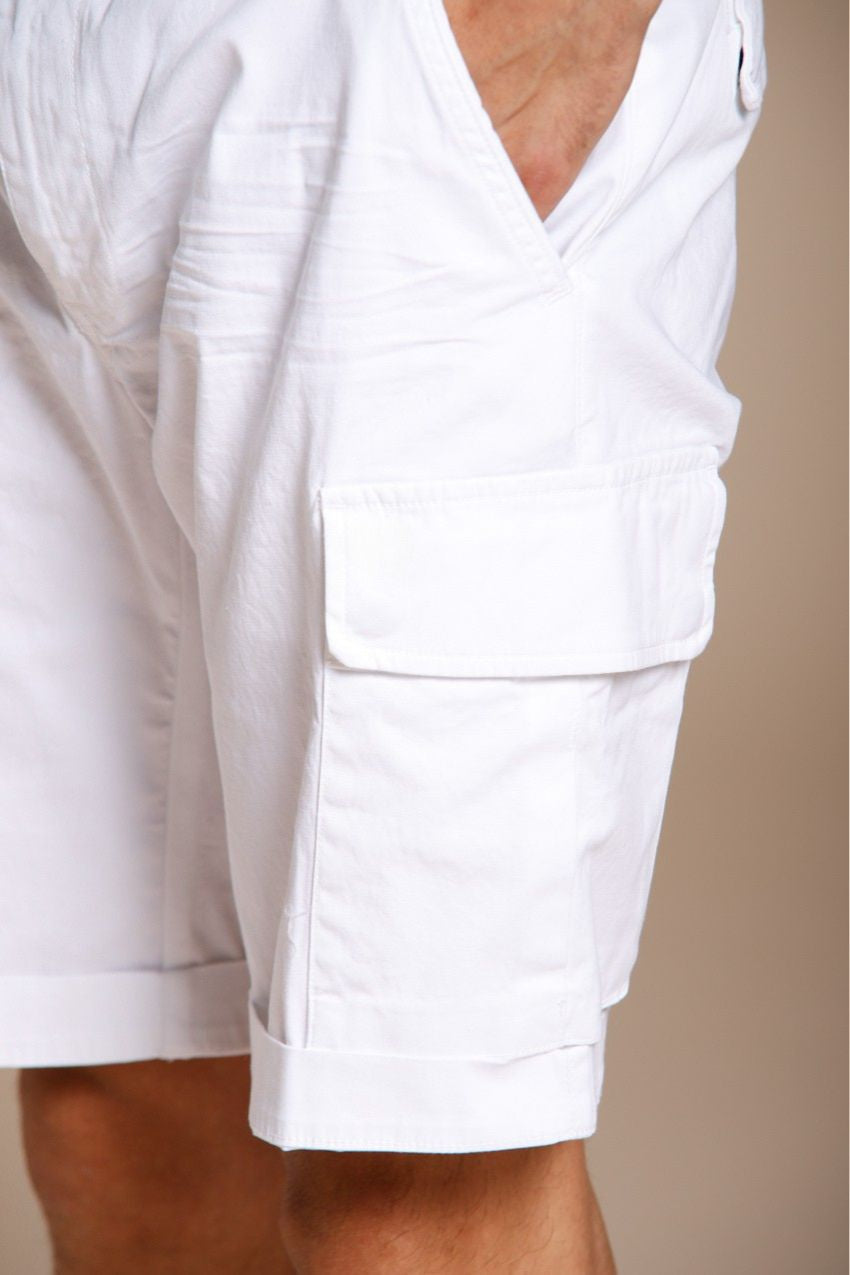 Chile bermuda cargo uomo in raso stretch slim fit ①