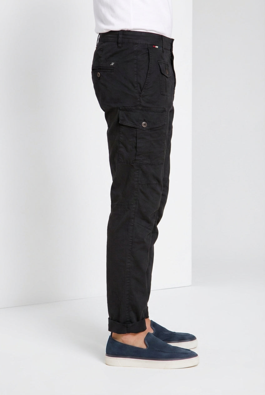 George Coolpocket men's cargo pants in lightweight stretch twill Logo Edition carrot fit ①