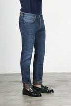 Harris men’s 5-pocket pants in camouflage-pattern denim with slim fit
