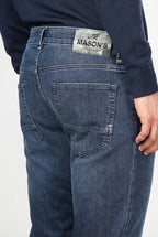 Harris men’s 5-pocket pants in camouflage-pattern denim with slim fit
