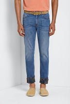 Harris pantalón 5 bolsillos hombre en denim estampado camuflaje slim fit