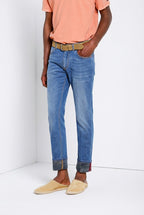 Harris pantalón 5 bolsillos hombre en denim estampado camuflaje slim fit