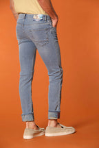 Harris 5-Pocket men's denim pants with safari print lining and slim fit