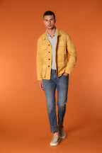 Harris 5-Pocket men's denim pants with camouflage print lining and slim fit