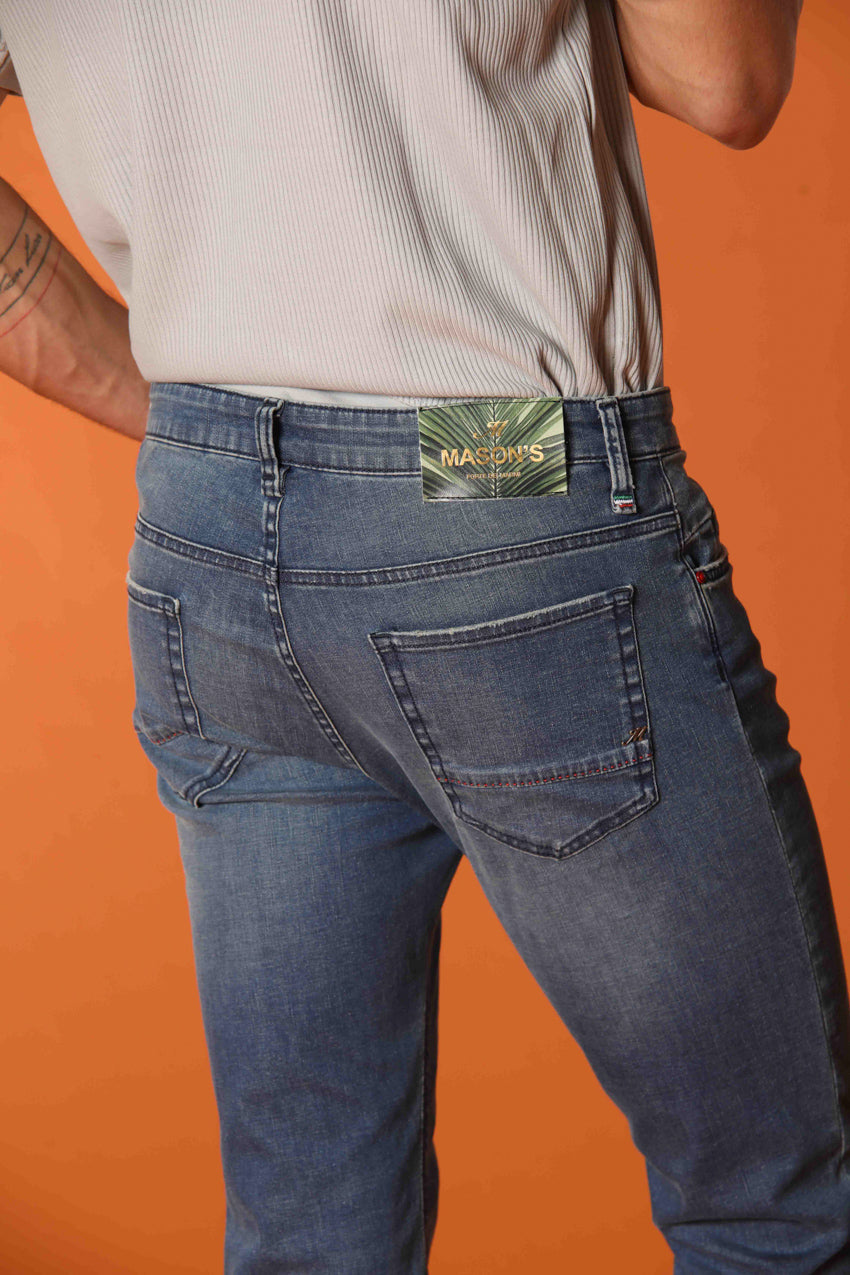 Harris 5-Pocket men's denim pants with camouflage print lining and slim fit