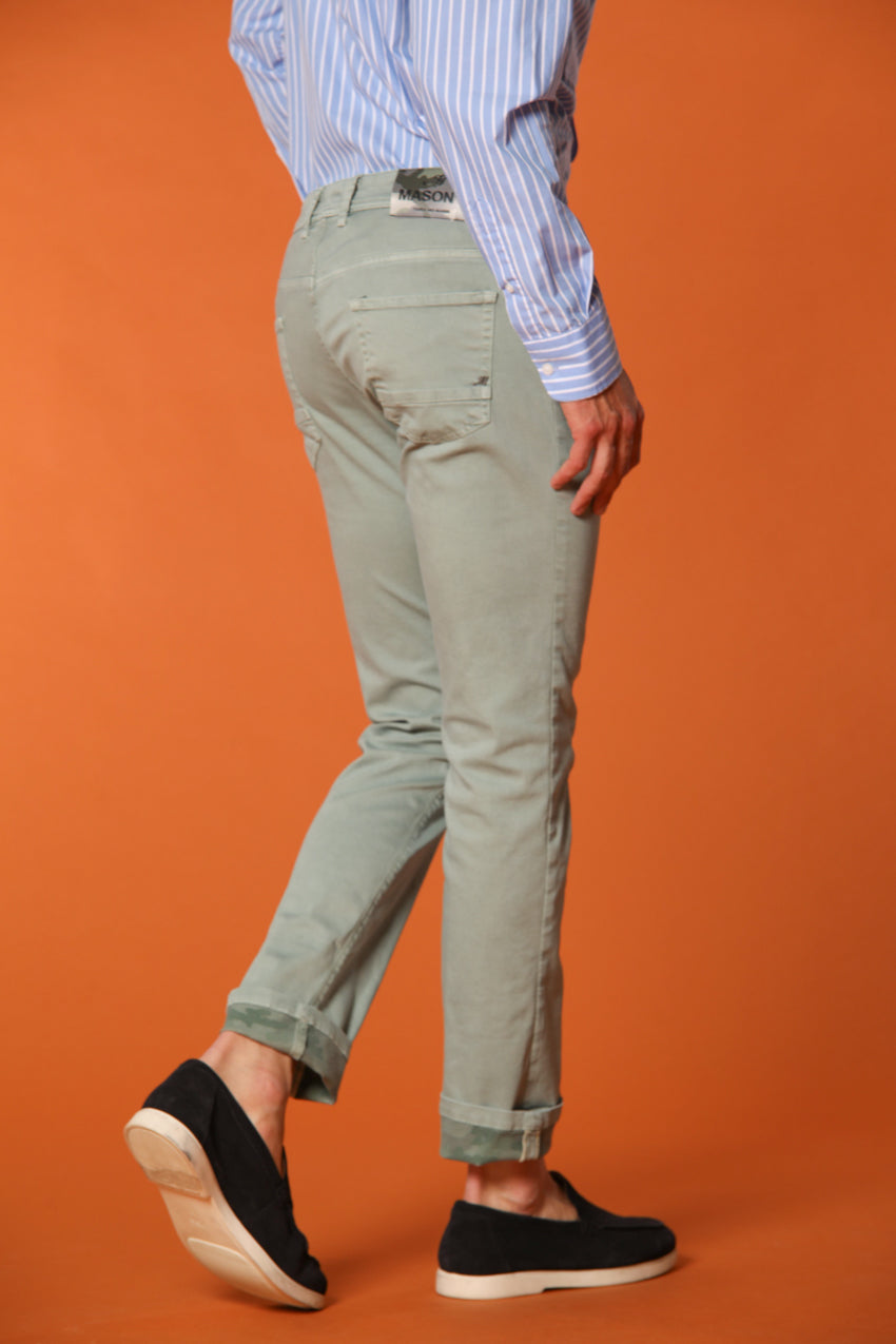 Harris 5-Pocket men's pants in gabardine with camouflage pattern and slim fit