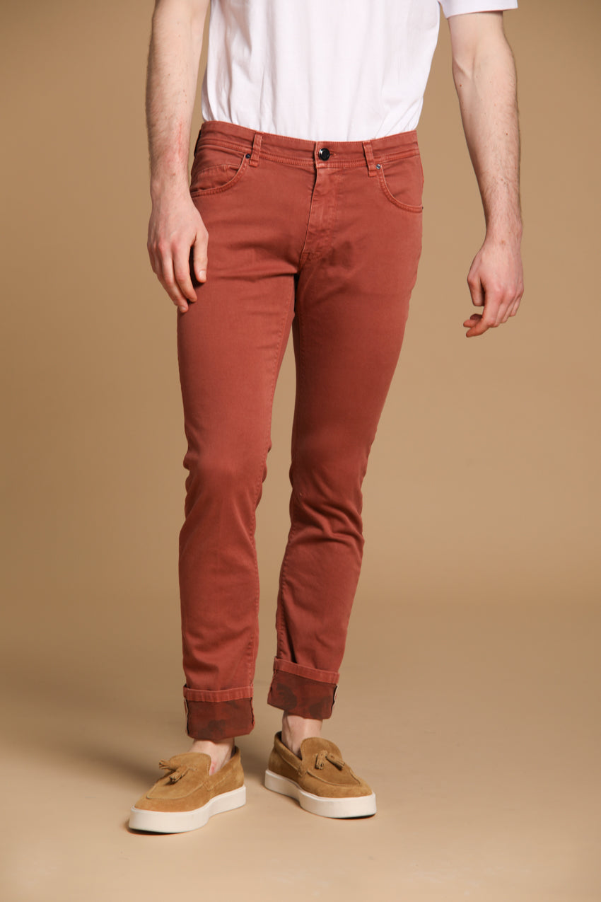 Harris 5-Pocket men's pants in gabardine with camouflage pattern and slim fit