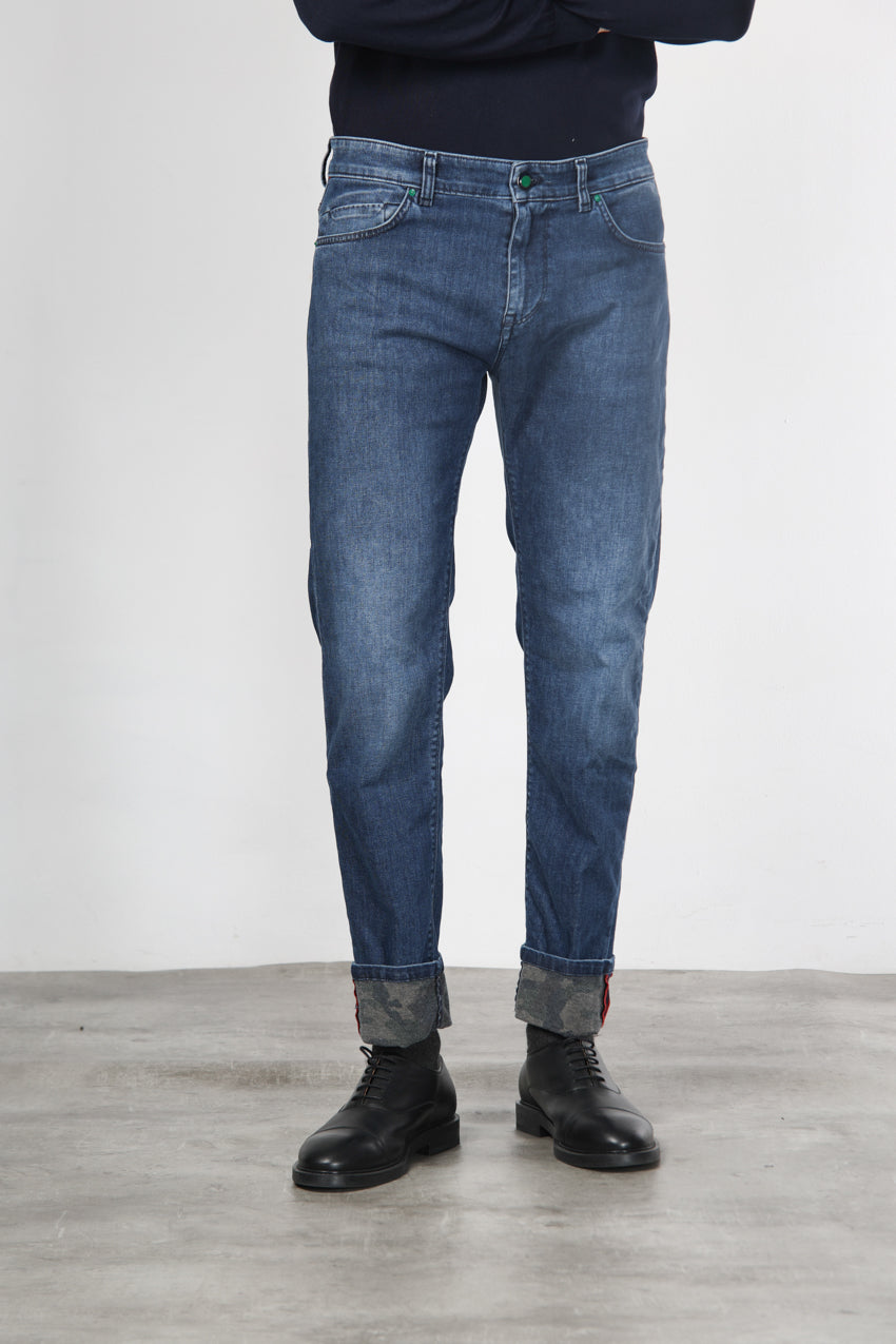 Harris Herren-5-Pocket-Hose aus Denim mit Camouflage-Muster und regular fit