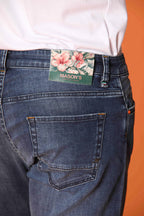 Harris Regular men's 5-pocket pants in denim with floral print and regular fit