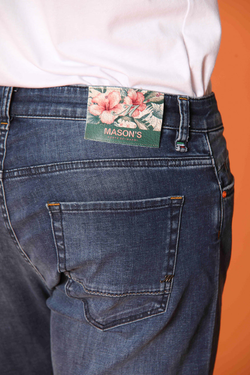 Harris Regular men's 5-pocket pants in denim with floral print and regular fit