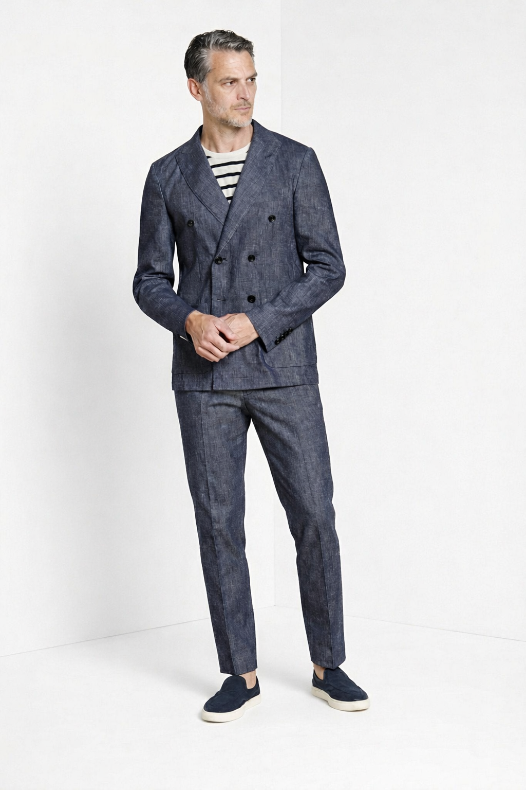 Summer Jacket blazer uomo doppiopetto in denim