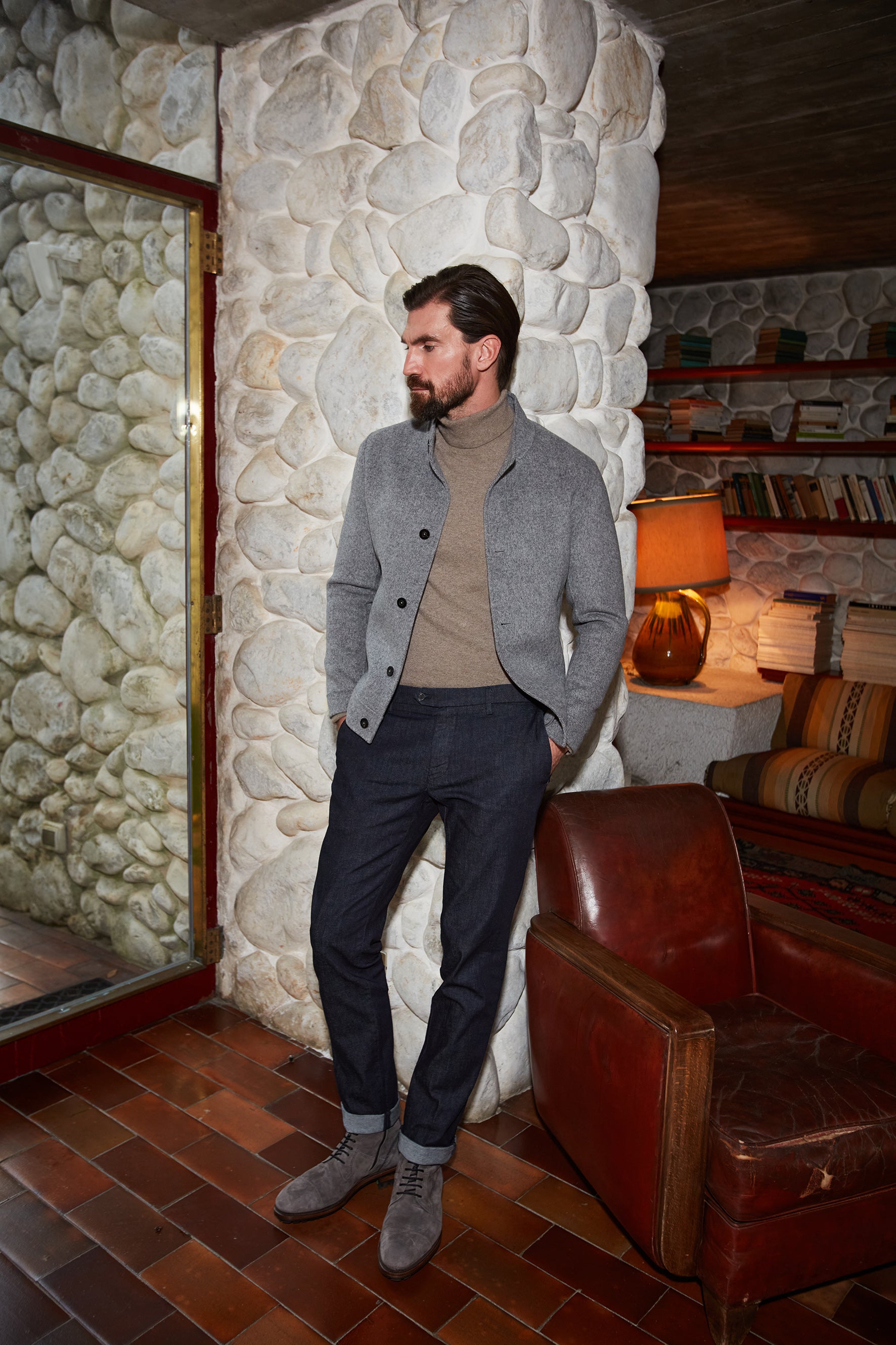 New York pantalon chino homme en denim stretch regular fit