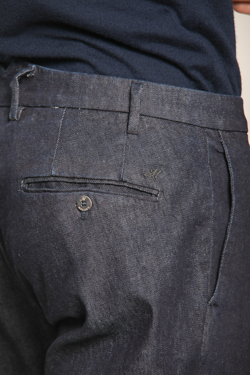 Foto 2 New York Time 1 Pinces pantalone chino uomo in denim stretch regular fit