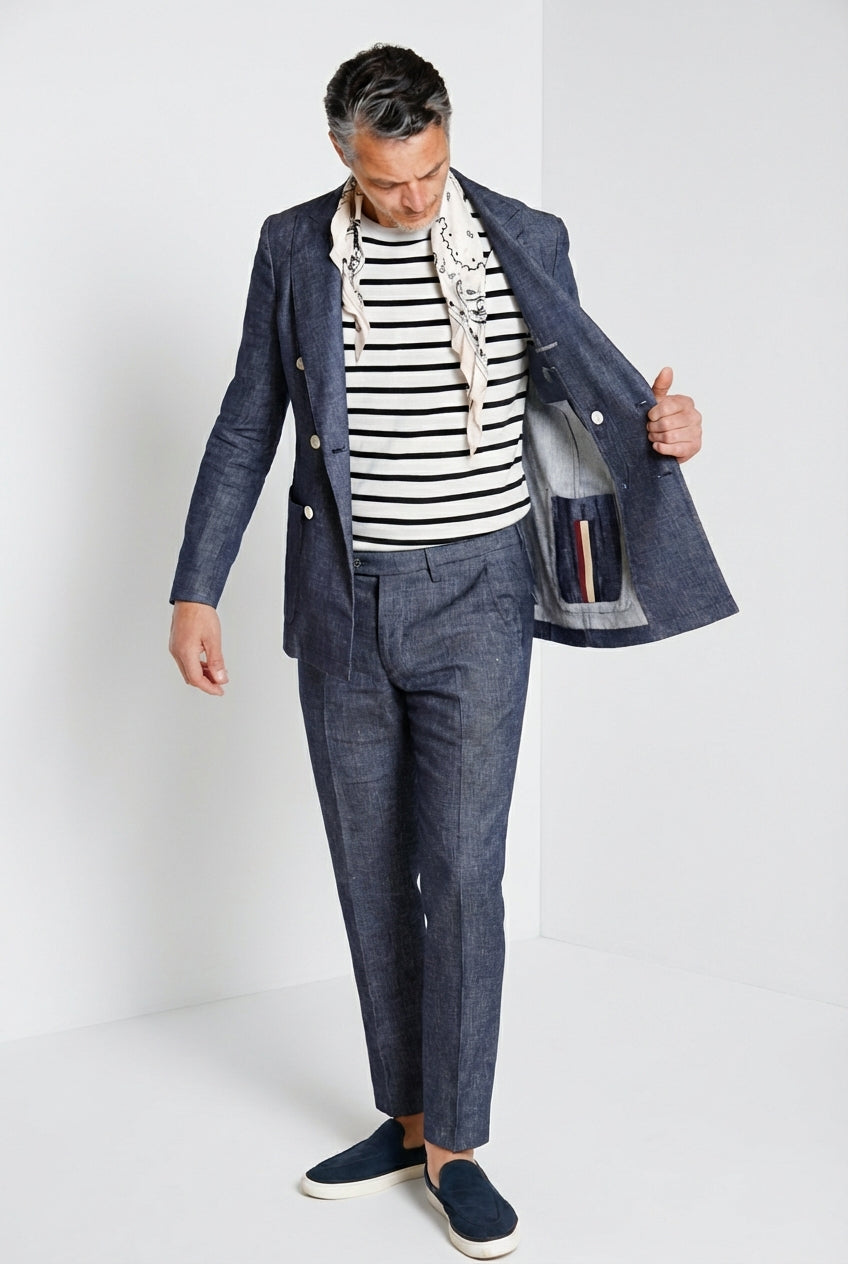 Milano pantalone chino uomo in denim extra slim fit