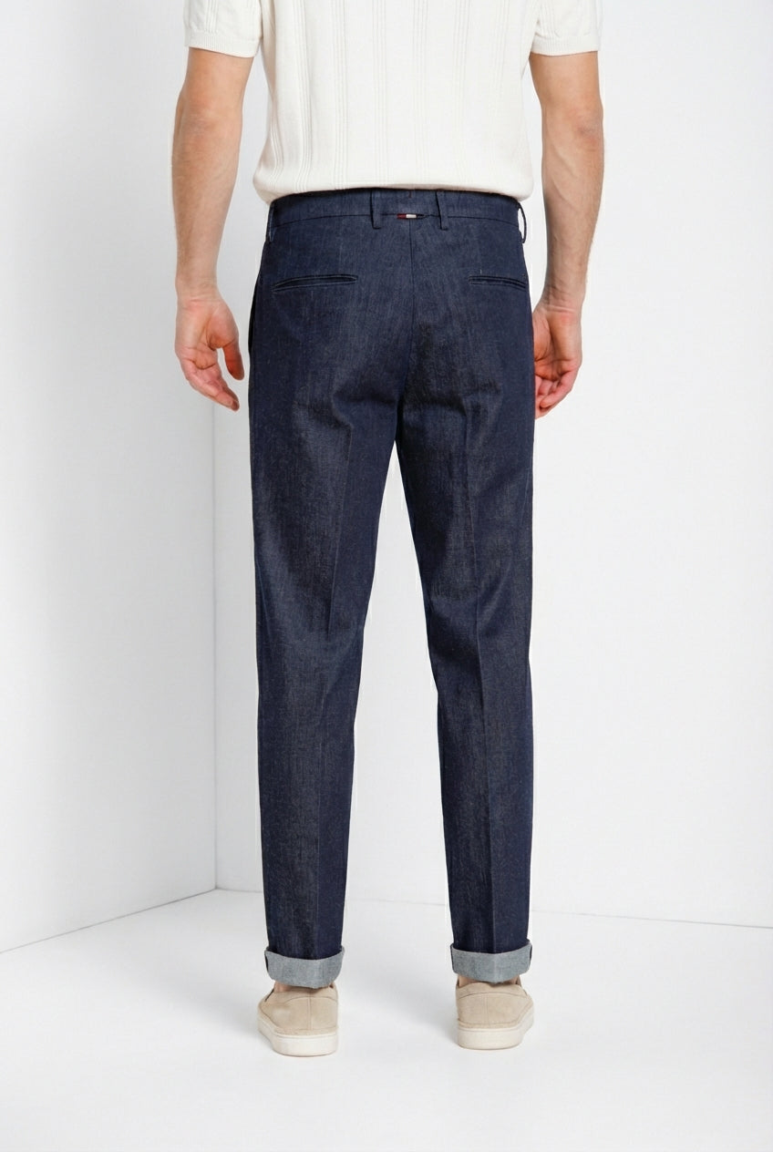 Boston pantalone chino uomo in denim relaxed fit
