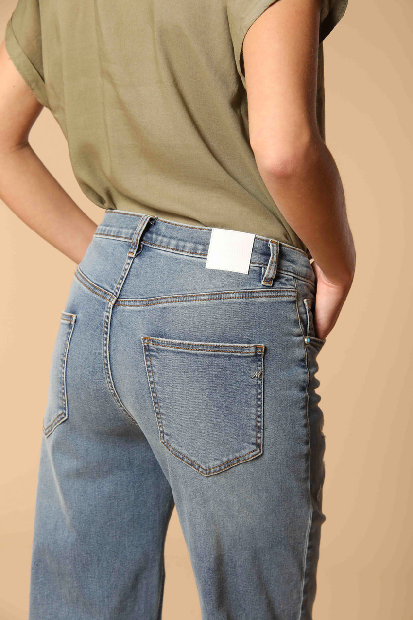 Victoria pantalone 5 tasche donna in denim blu stretch straight fit