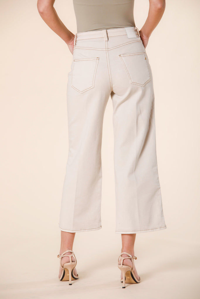 Immagine 4 di pantalone donna 5 tasche in denim color stucco modello Samantha di Mason's