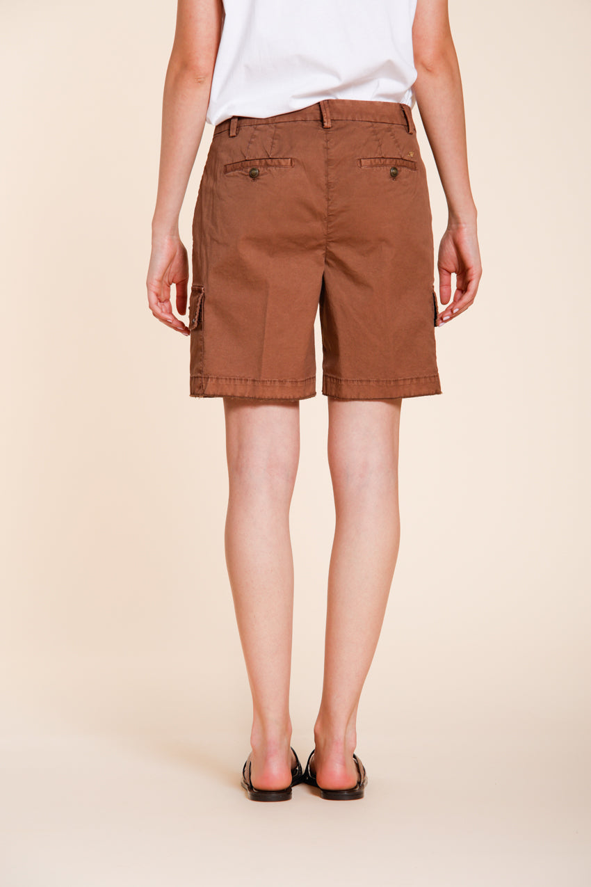 Chile bermuda cargo mujer en twill ligero stretch slim fit