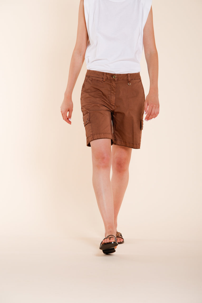 Chile bermuda cargo mujer en twill ligero stretch slim fit