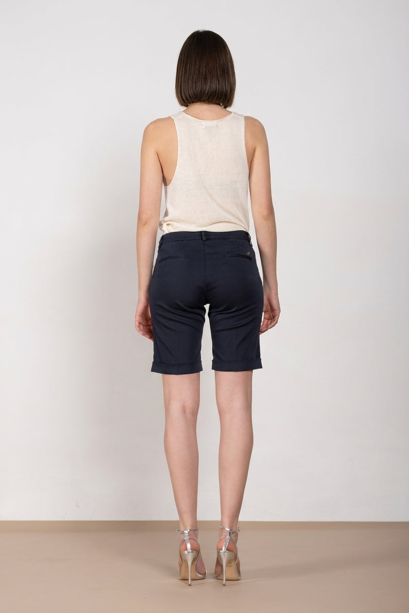 New York bermuda chino donna in raso stretch slim fit