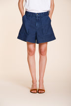 Dallas bermuda cargo donna in cotone fiammato relaxed fit