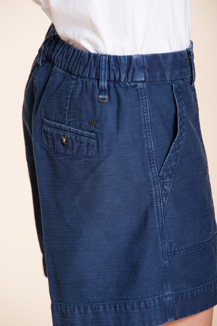 Dallas bermuda cargo donna in cotone fiammato relaxed fit