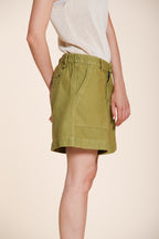 Dallas bermuda cargo mujer en algodón flameado relaxed fit
