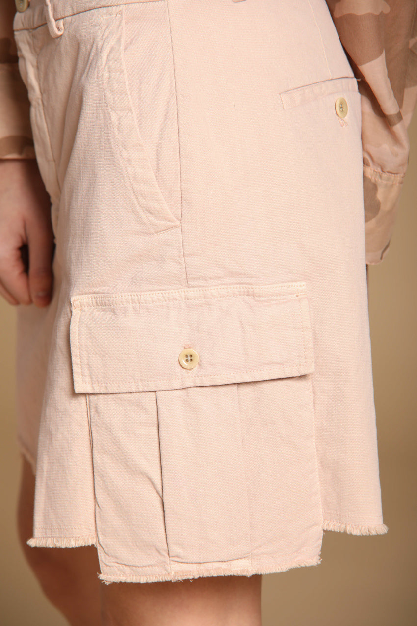 Judy bermuda cargo donna in panama fiammata di cotone relaxed fit