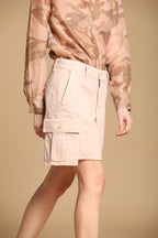 Judy bermuda cargo donna in panama fiammata di cotone relaxed fit